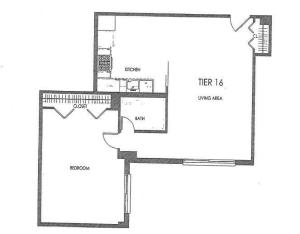 1 Bedroom, 1 Bath (No Balcony)