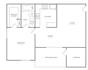 One Bedroom One Bath (652 SF)