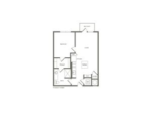 738 to 775 square foot one bedroom one bath apartment floorplan image