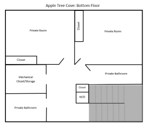 3x3 Bottom Floor - Off Campus Student Housing Apartments in Logan, Utah near Utah State University