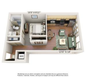 Valmont | 1 bed 1 bath