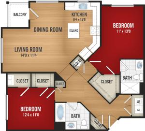 B4 - 2 Bedroom_2 Baths