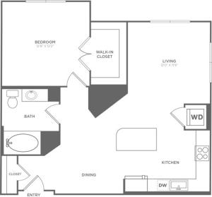 One Bedroom One Bath (873 SF)