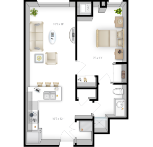 1BR/1BA - Sundial