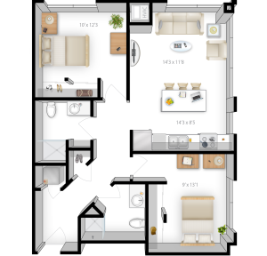 2BR/2BA - Aerial A