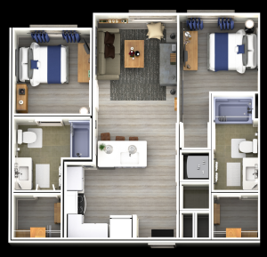 A two bedroom, two bathroom apartment | Apartments in Knoxville, TN | Flagship Kerns