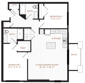 Floor Plan 12 | Studio Apartment Nashua NH | Corsa