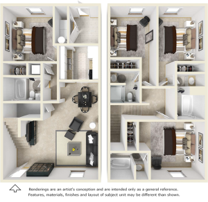 4x4 Townhome floor plan