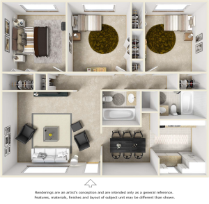 The Seville 3 bedrooms 2 bathrooms floor plan with premium finishes
