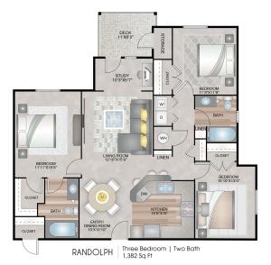 Three Bedroom floorplan