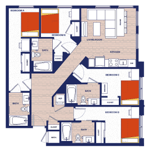 4 BEDROOM, 4 BATH XL
