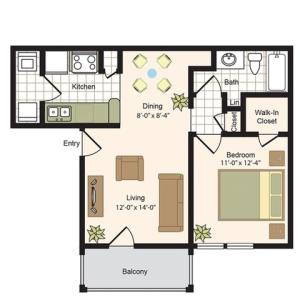 A2 | 1x1 | 651 sq ft