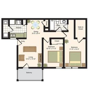 B3 | 2x2 | 858 sq ft