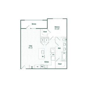 A5 | 1 bed 1 bath | 791 sq ft