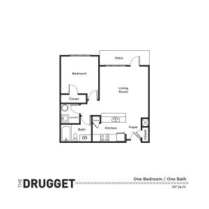 1 Bdrm Floor Plan | Apartments For Rent Fort Mill SC | Kingsley Apartments
