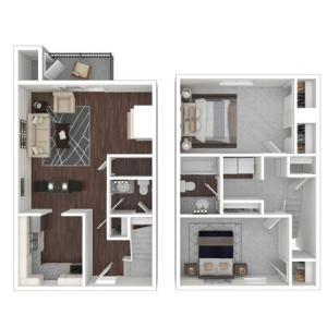 2x1.5 Townhome Floorplan Diagram