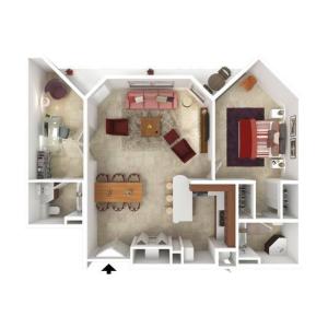 1 bed, 1 den, 1 1/2 bath
