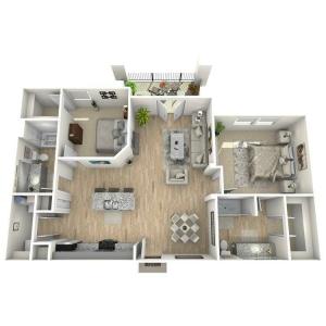 B1 - 2 Bed 2 Bath 1005 sqft.