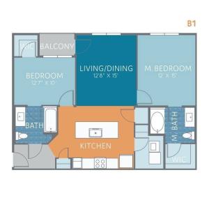 B1 2 Bedroom Floor Plan