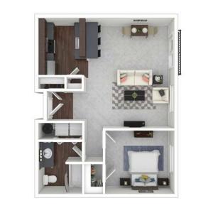 1 Bedroom Floor Plan | Dupont Washington Apartments | Trax at DuPont Station