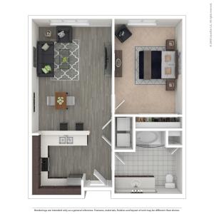 1 Bedroom Floor Plan | Apartments For Rent In Seattle, WA | Pratt Park Apartments