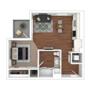 Studio Floor Plan | Apartments For Rent Lacey WA | Martingale