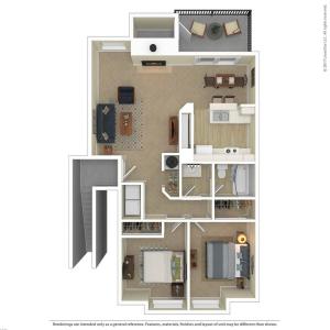 2 Bedroom Floor Plan | Apartments For Rent In Tacoma, WA | Beaumont Grand Apartment Homes