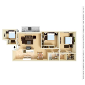 ChestnutRun 3BD 1.5Bath 1050sqft-