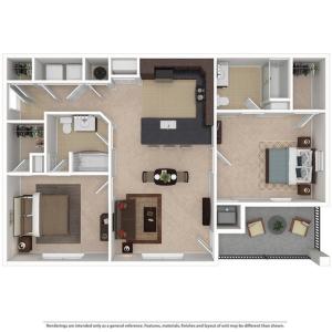 Lakeview2 2BD 2Bath 1079sqft