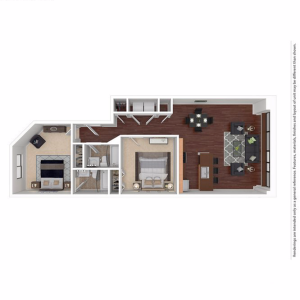 2 Bed 2 Bath 1025 sqft