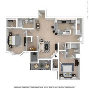 Oak 2Bed/2Bath