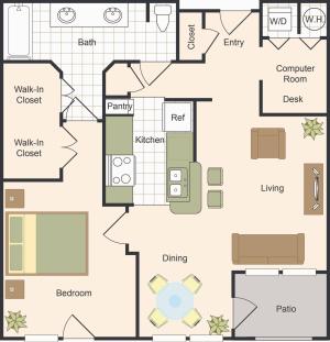 One Bedroom Floorplan