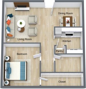 1 Bedroom, 1 Bathroom