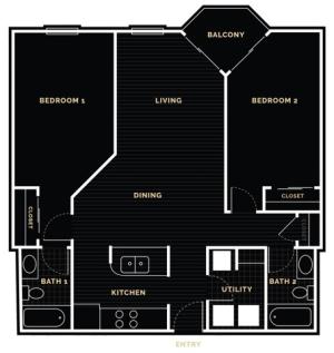 Two Bedroom Floor Plan