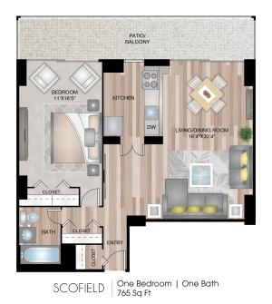 One Bedroom Floor Plan