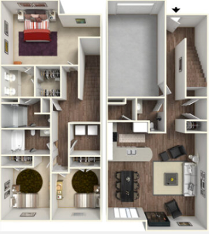 3 bedrooms 2.5 bathrooms