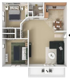 Two Bedroom | One Bathroom | 800 sqft