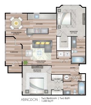 1220 Square Feet
