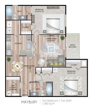 1080 Square Feet
