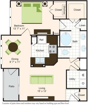 B1 | 1x1 | 840 sq ft