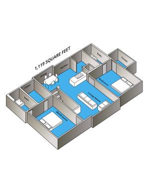 1119 square feet