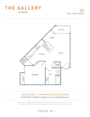 A1 | 1 bed 1 bath | from 630 square feet