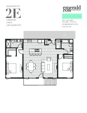 2 Bed 2 Bath Floor Plan 2E