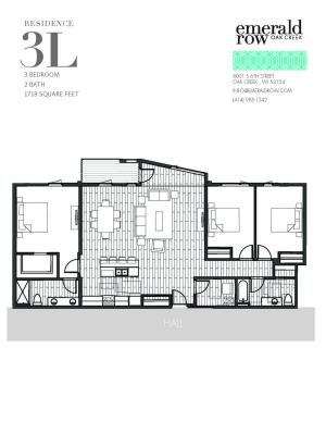 3 Bed 2 Bath Floor Plan 3L