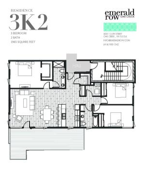3 Bed 2 Bath Floor Plan 3K2