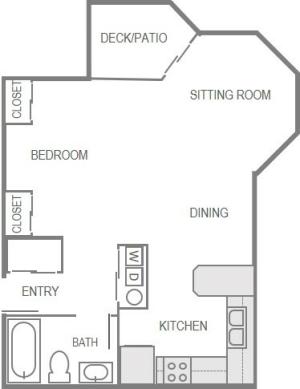 Nantucket Gate Apartment Layout- Studio