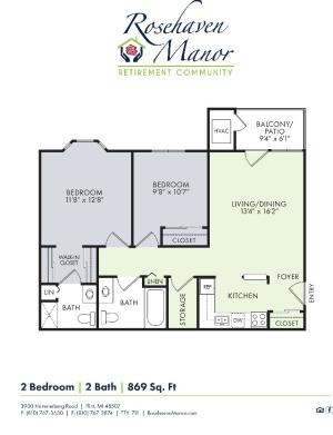 2 Bedroom 2 Bathroom Apartments