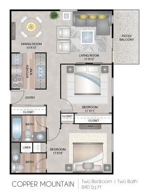 840 Square Feet