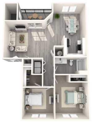 Two Bedroom One Bath | 901 sq. ft.