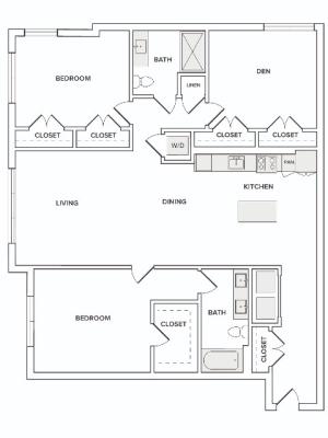 B15D 2 bedroom floor plan